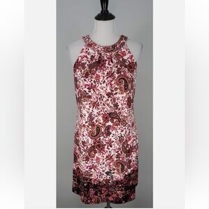 Black House White Market Pink White Floral Paisley Sheath Studded Dress